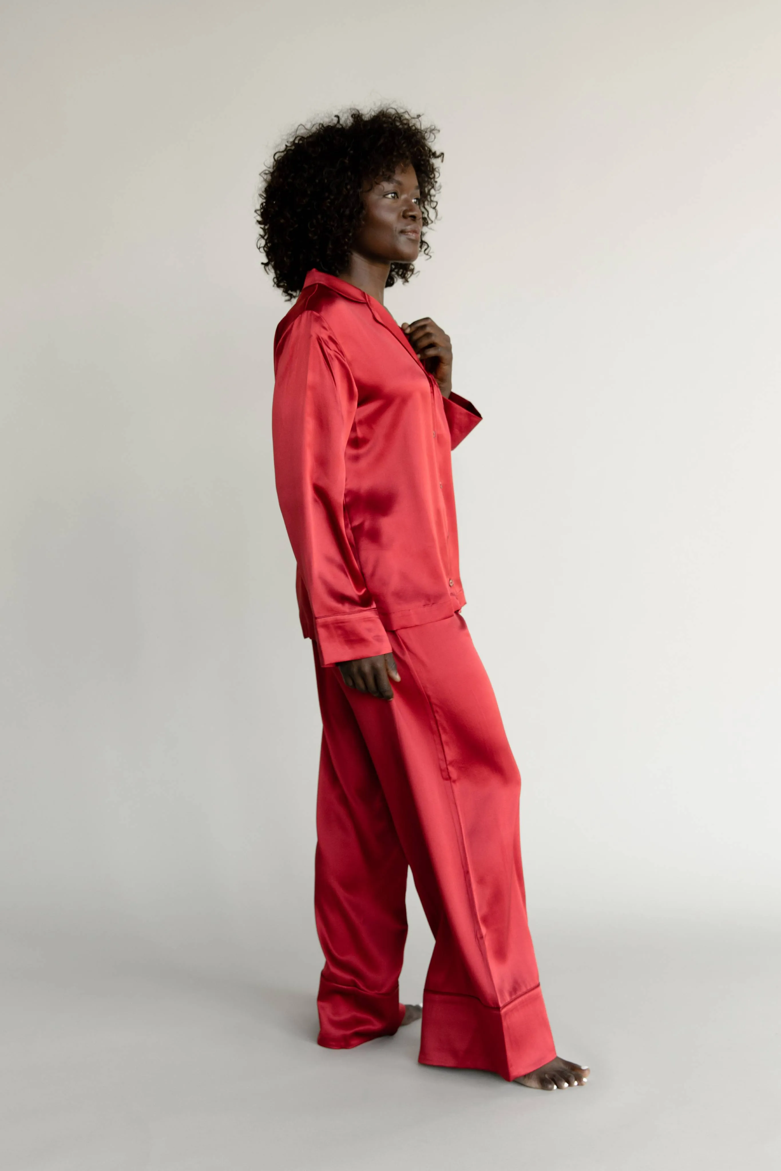 Serenity Silk Classic Long Sleeve Pajama Top