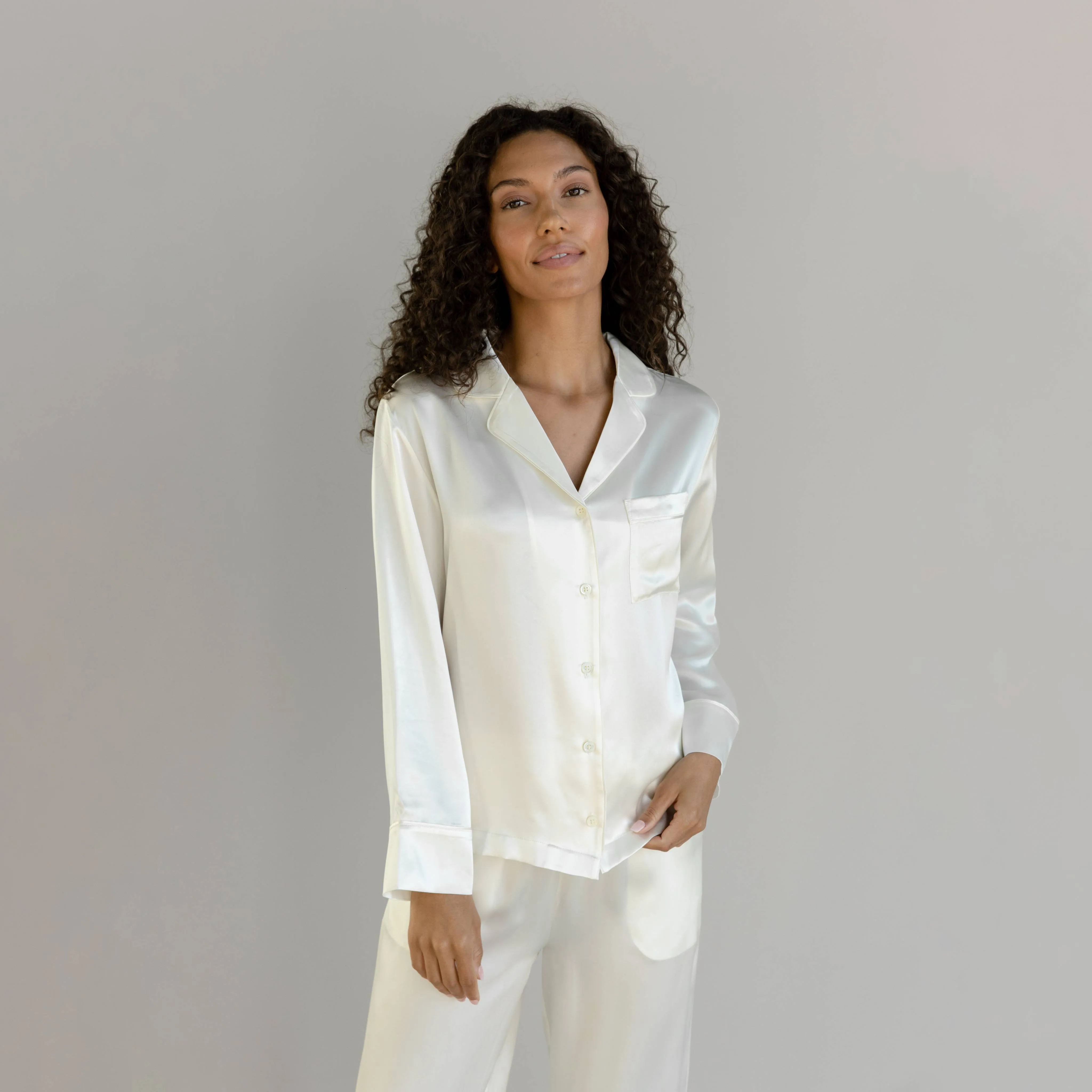 Serenity Silk Classic Long Sleeve Pajama Top