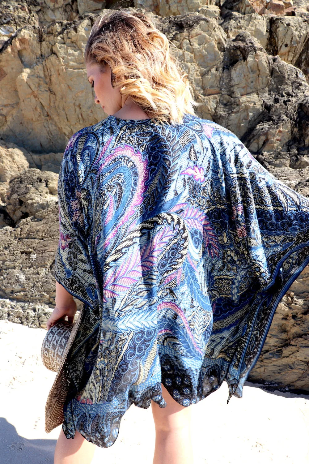 Short Kaftan In Peacock