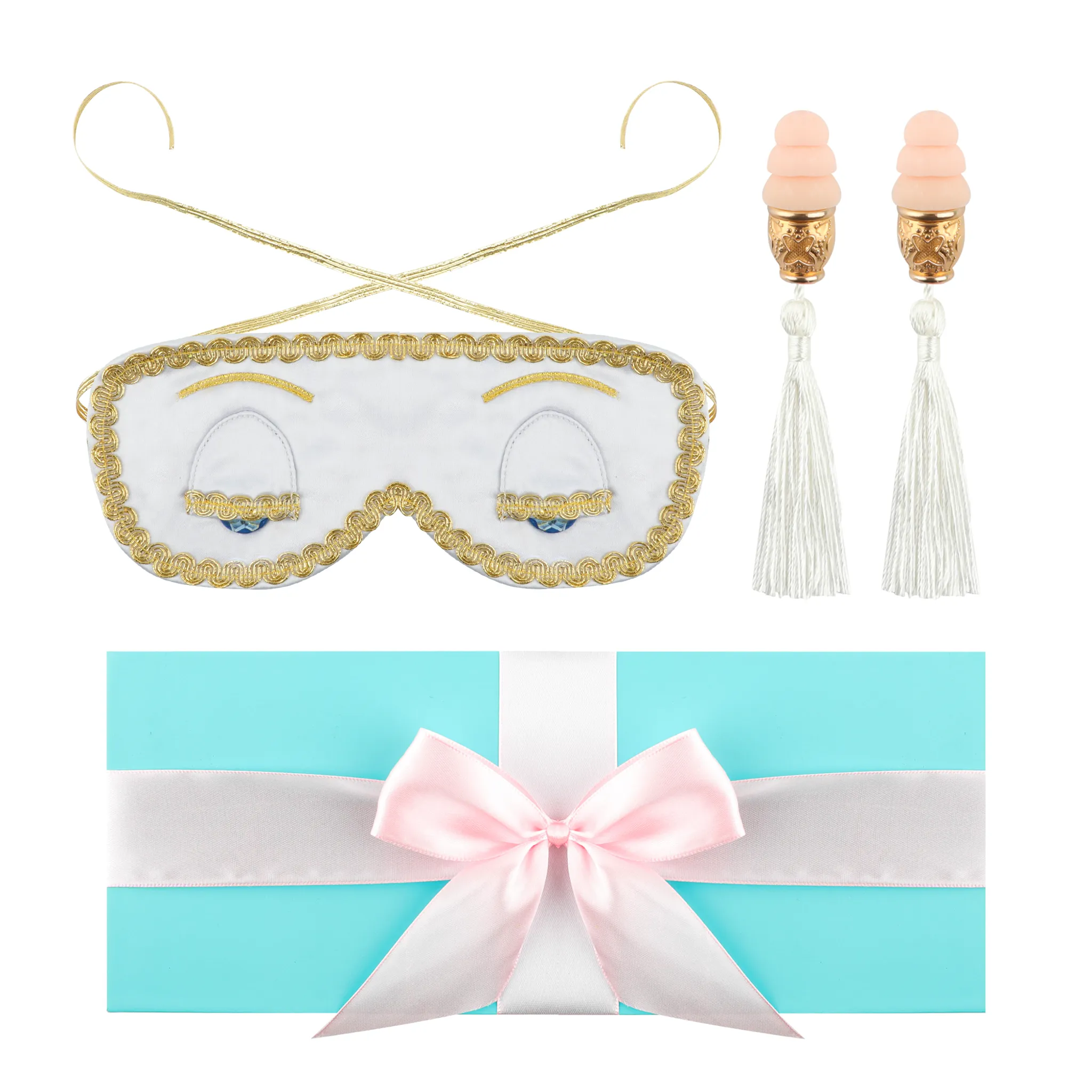 Sleepy Valentine-the Breakfast at Tiffany’s Inspired Sleep Accessories Gift Box Set with Audrey Greeting Card