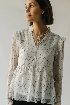 The Kittery Polka Dot Chiffon Blouse in Cream