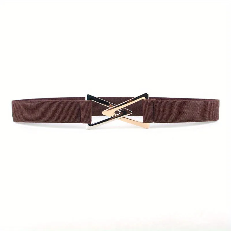 Versatile Double Triangle Metal Buckle Belt for Women