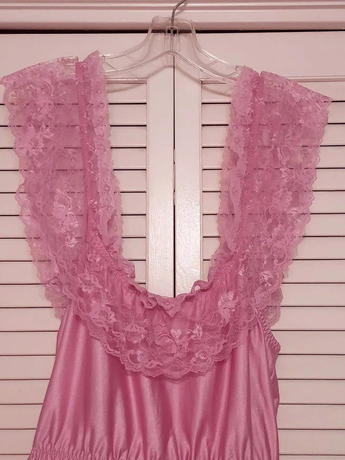 *VINTAGE LADY MARLENE TEDDY IN SUMMER ROSE TEDDIE NIGHTGOWN - SIZE LARGE