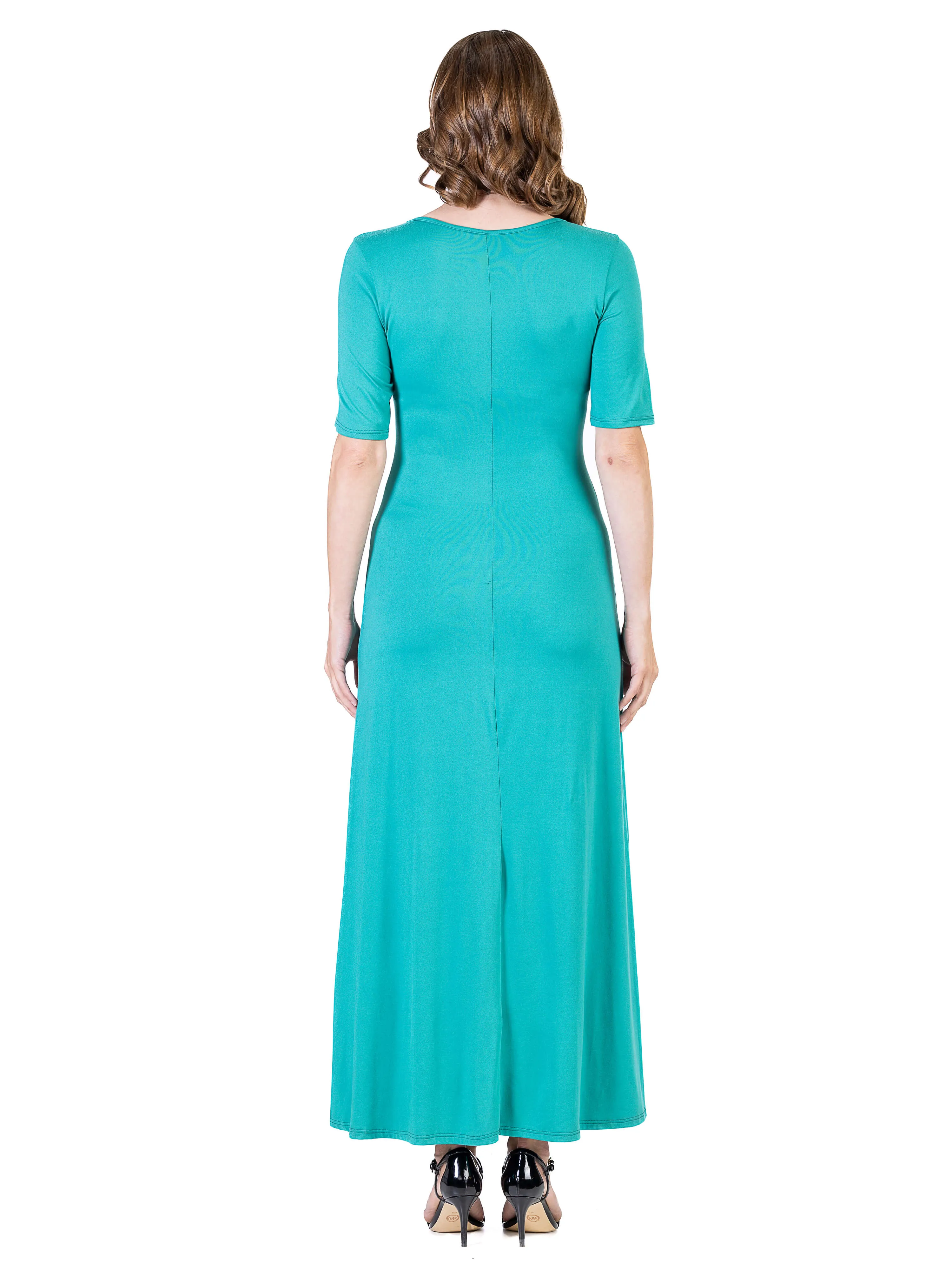 Womens Casual Maxi Dress With Sleeves