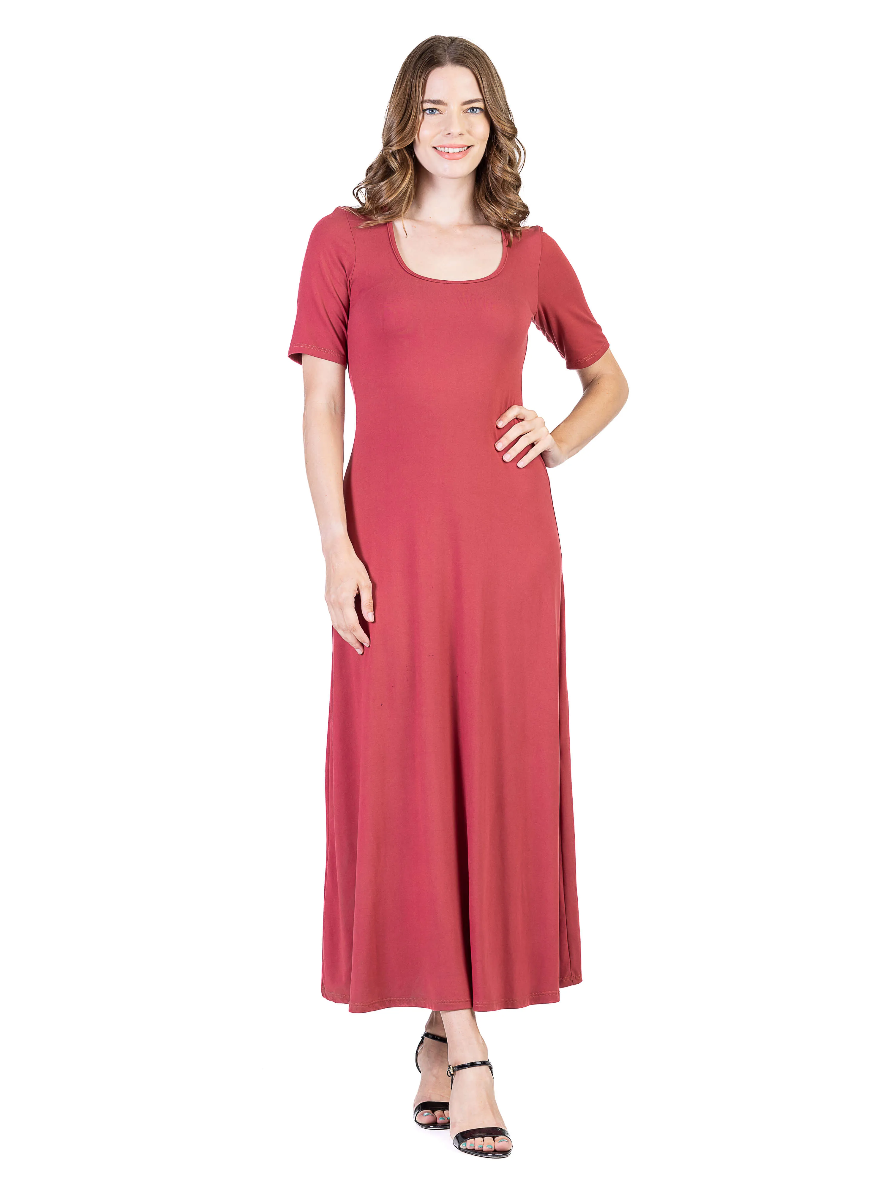 Womens Casual Maxi Dress With Sleeves