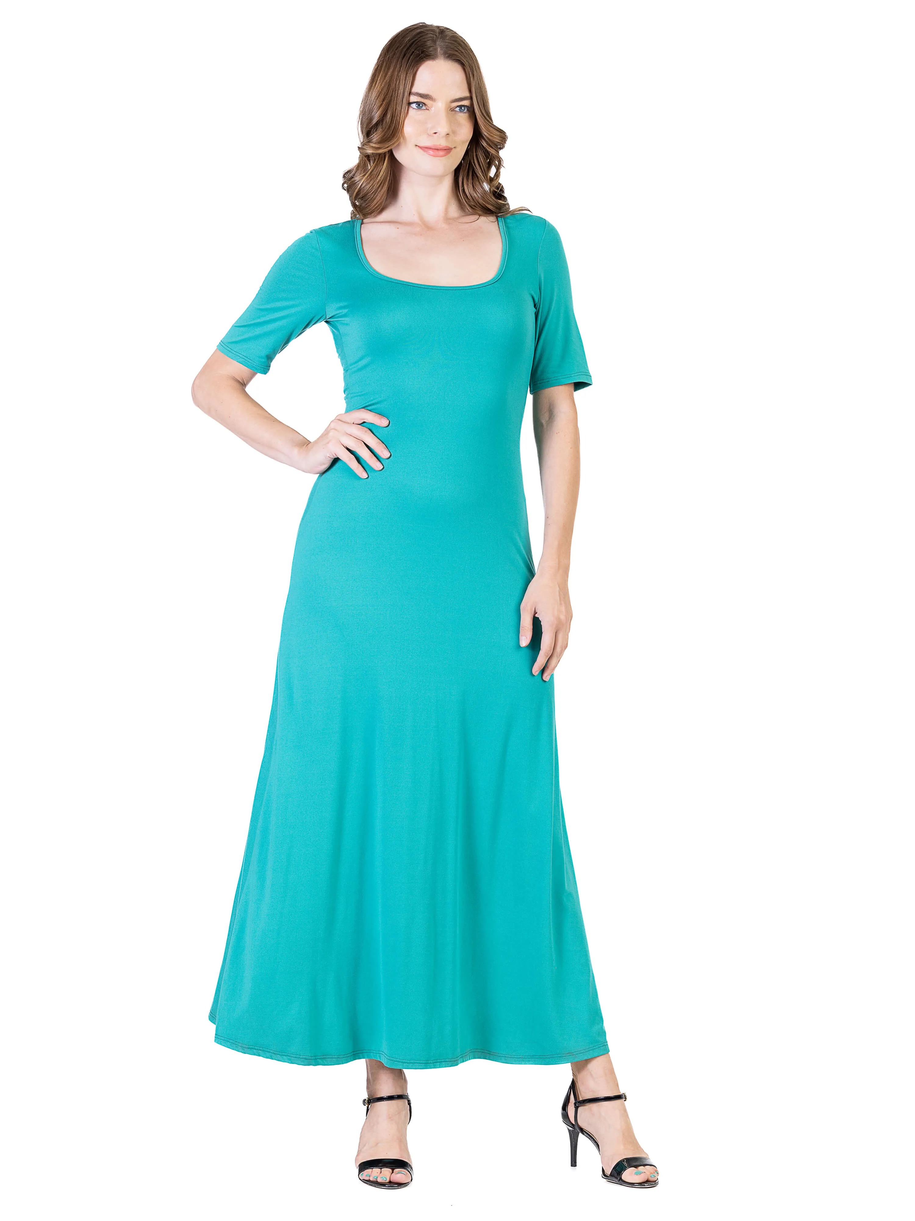 Womens Casual Maxi Dress With Sleeves