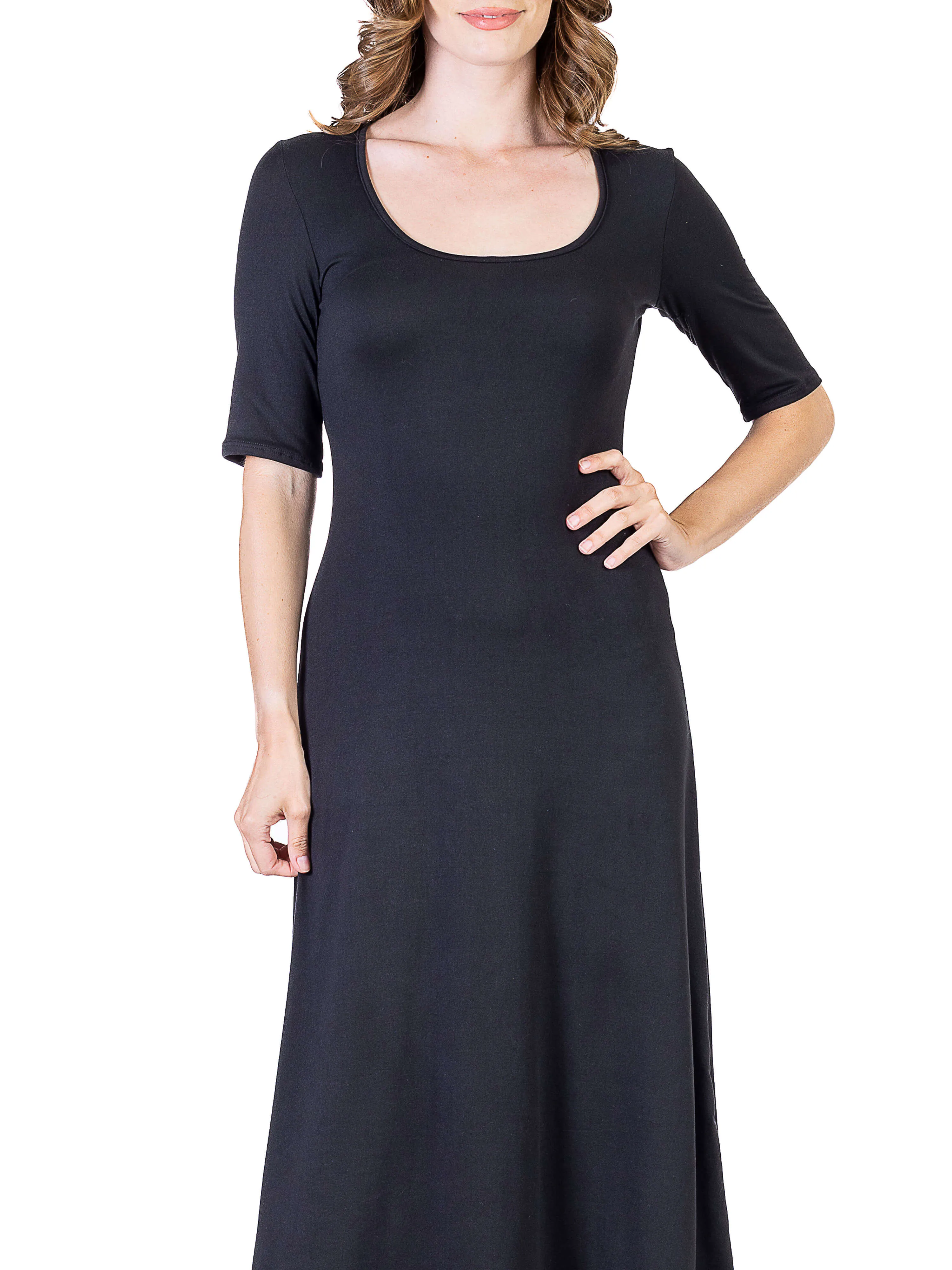 Womens Casual Maxi Dress With Sleeves