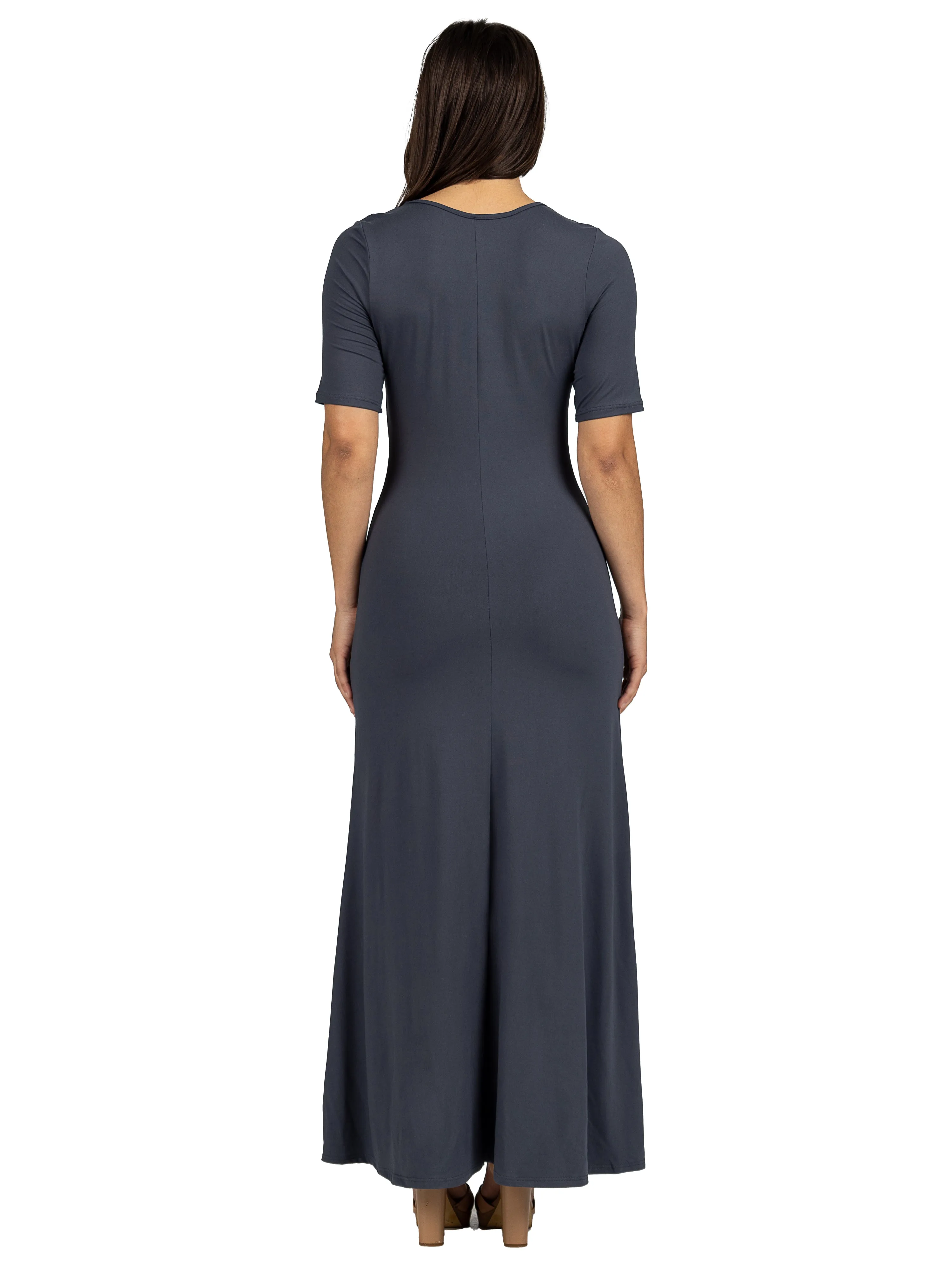 Womens Casual Maxi Dress With Sleeves