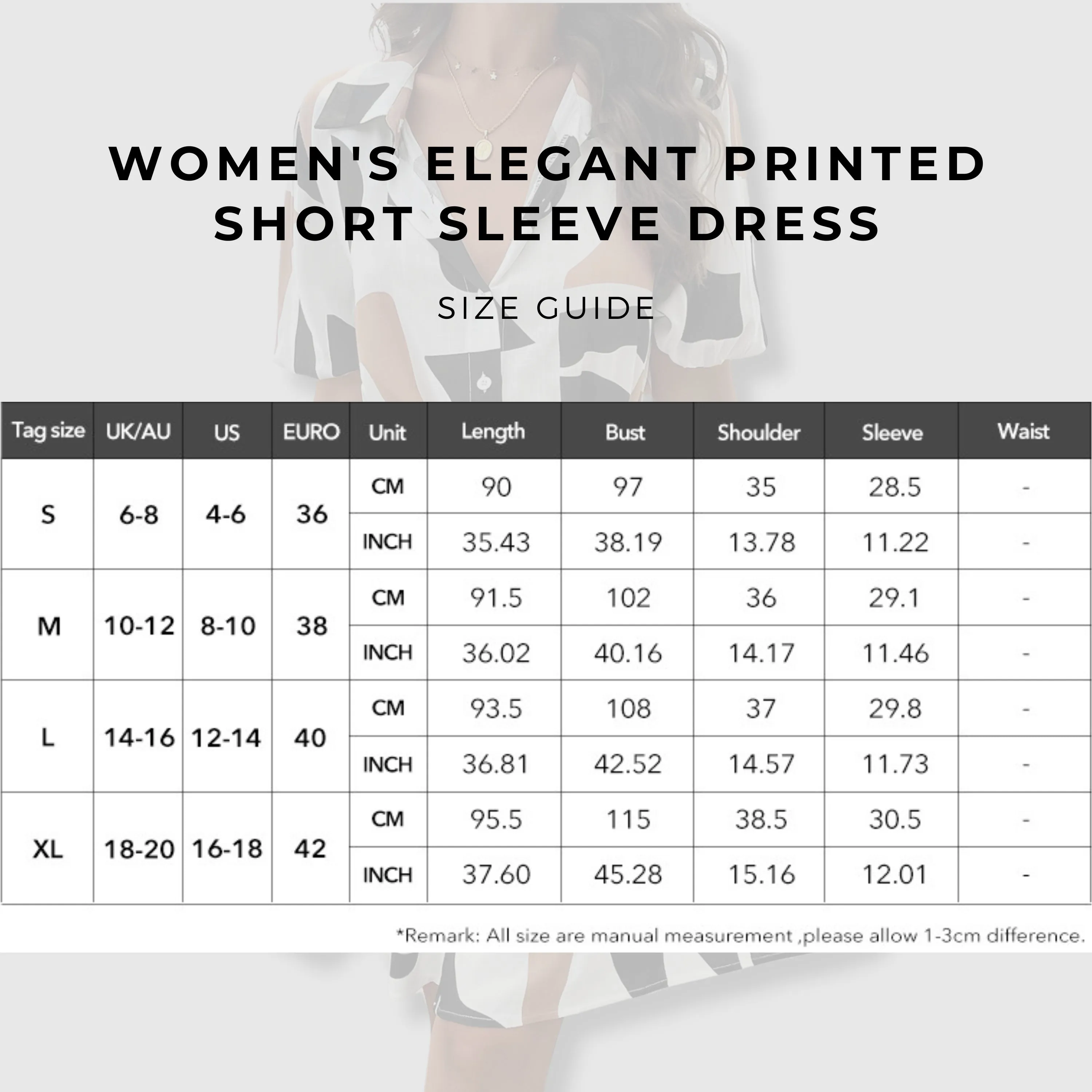 Women's Elegant Printed Short Sleeve Dress